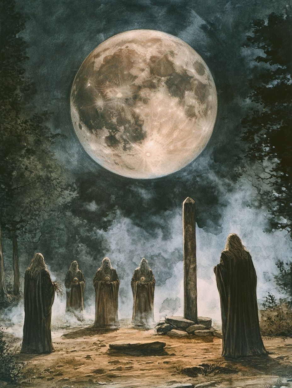 druids under a full moon