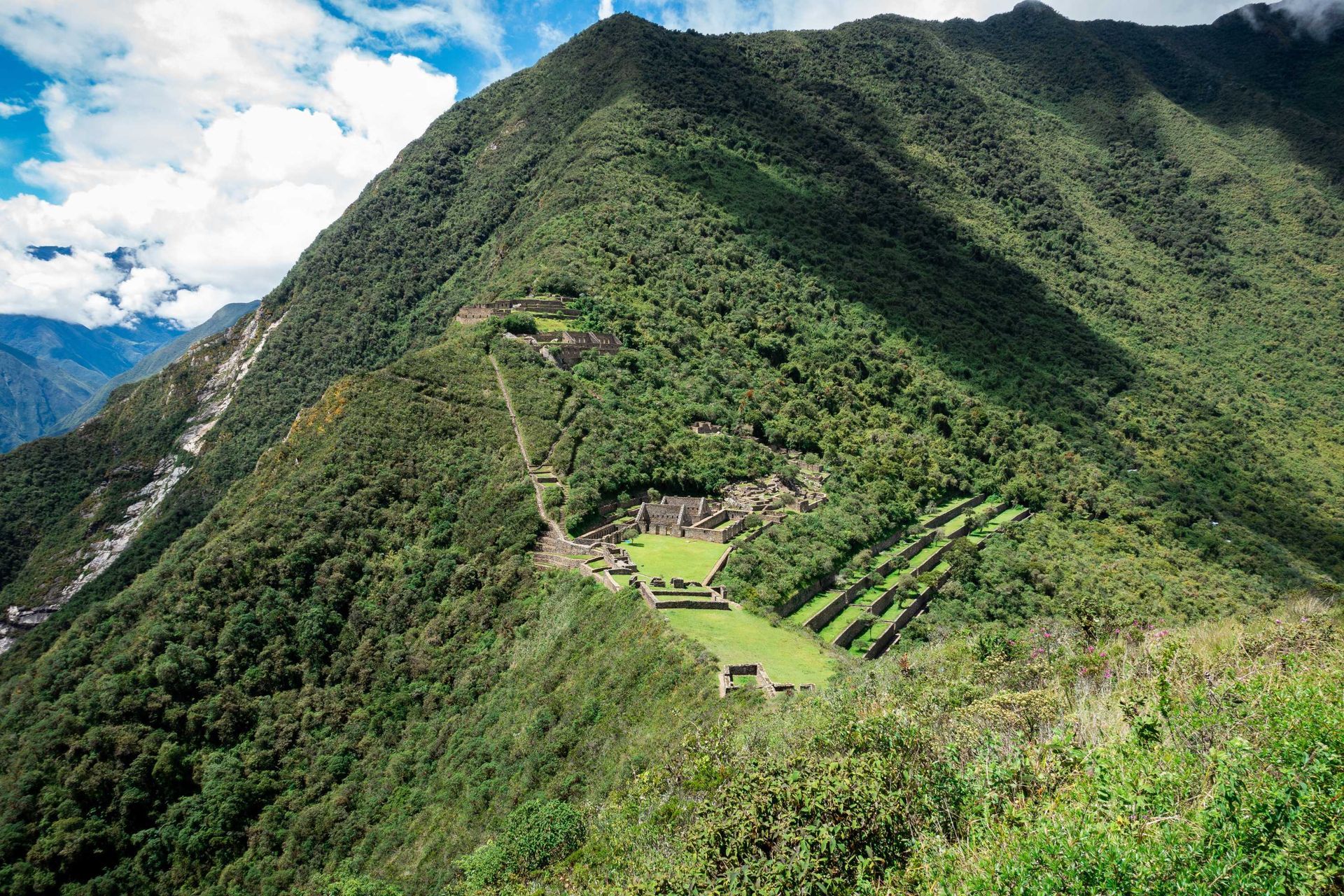 ancient ruins, Choquequirao, Andes Mountains, Peru