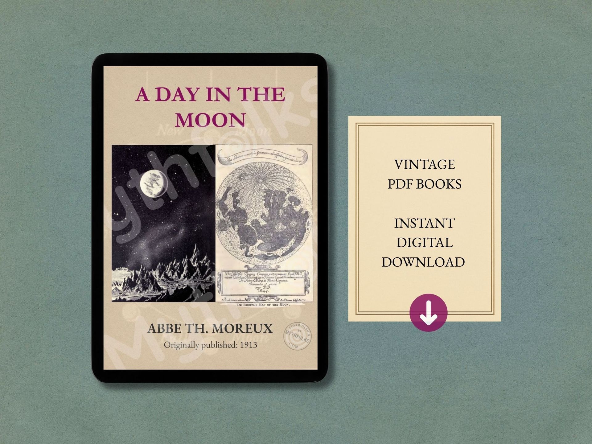 vintage style image showing old book on a tablet