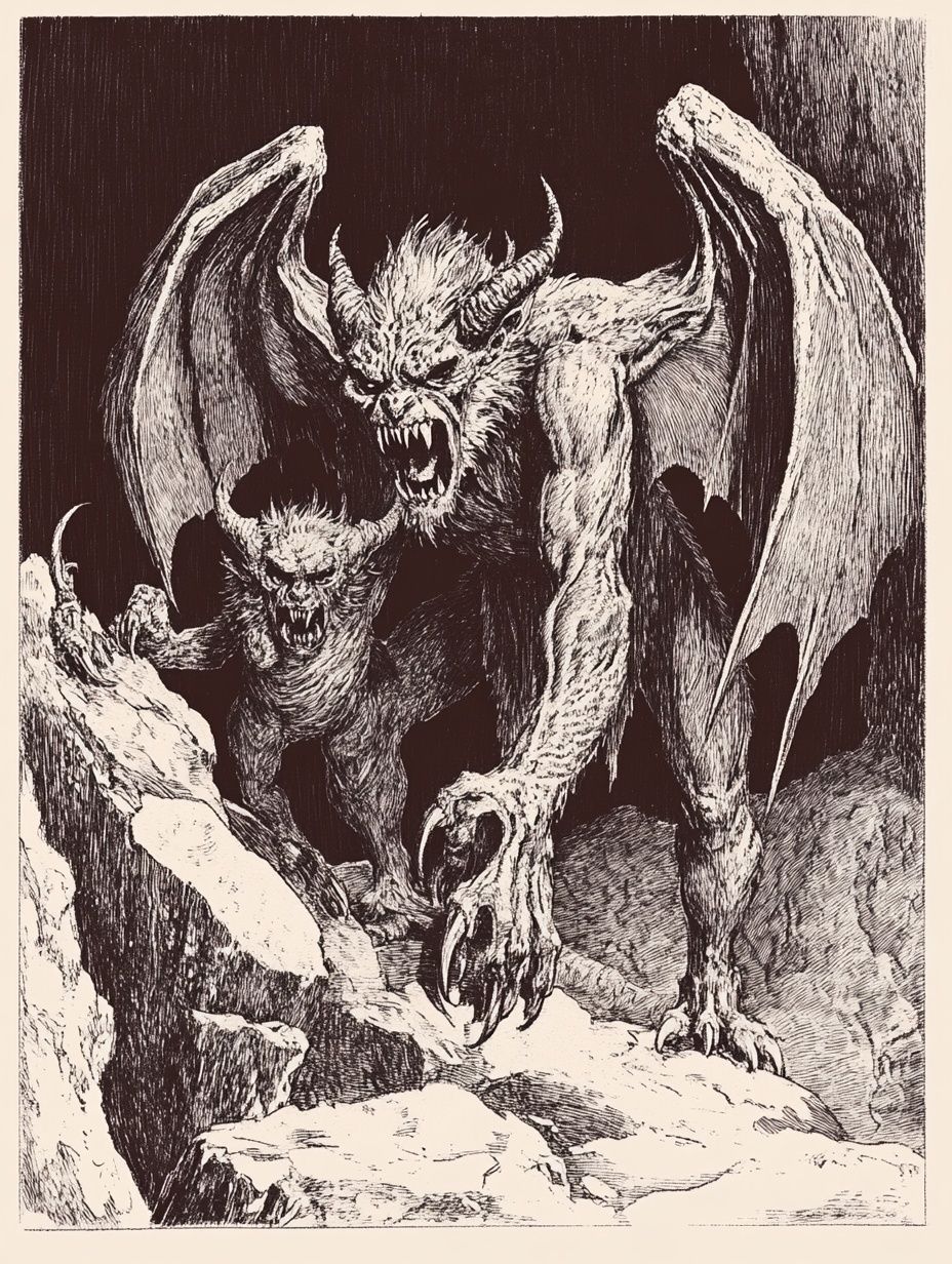 winged demons, ancient mythology