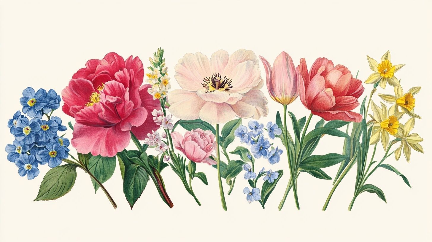 a variety of colourful flowers