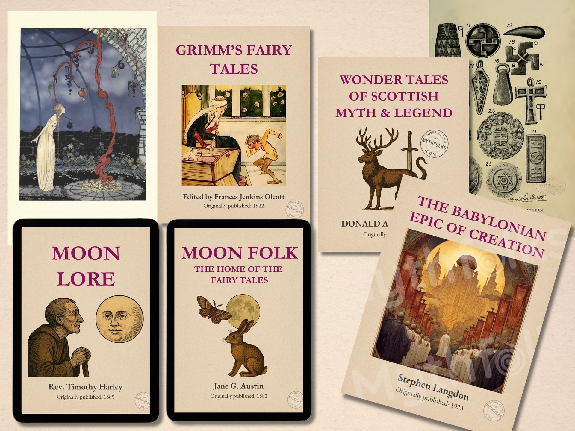 vintage ebook covers and pages