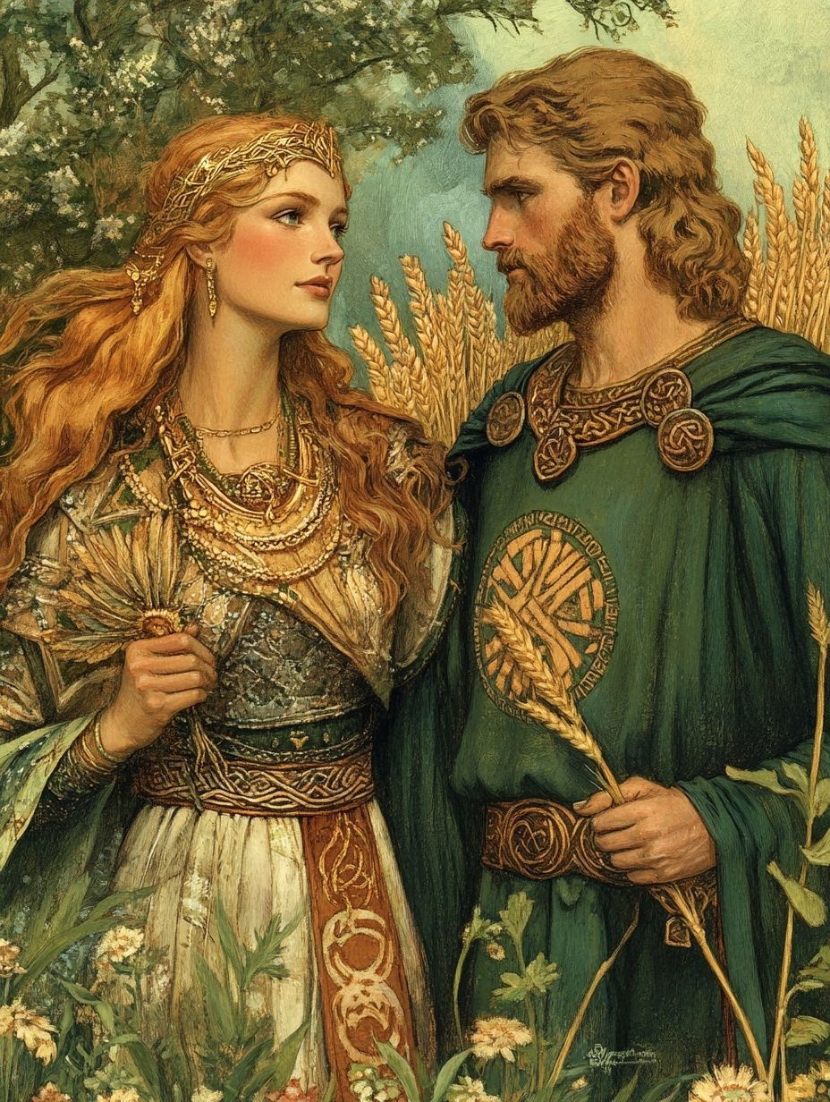 beautiful norse goddess and her twin brother