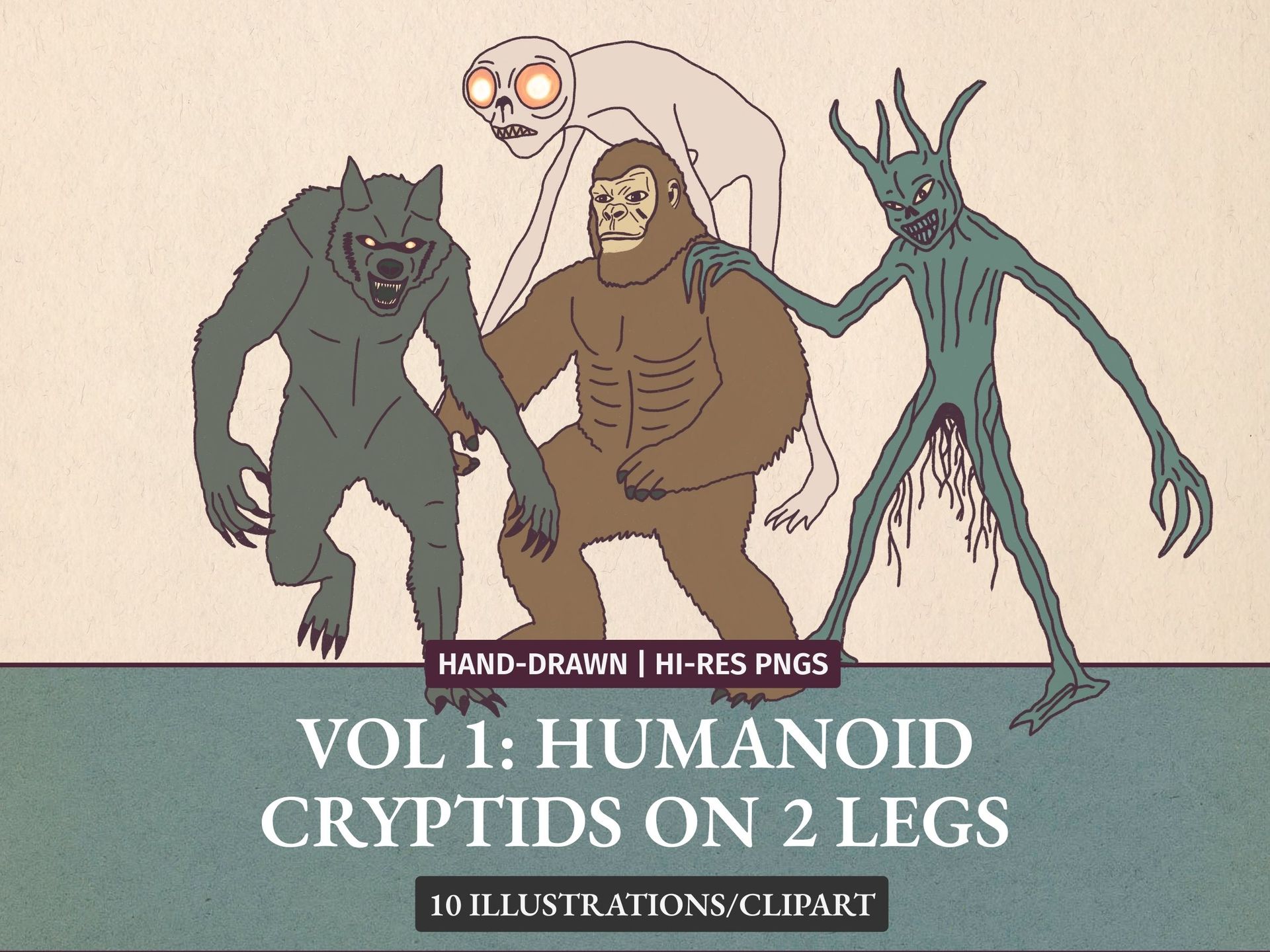 cryptid clipart original illustrations
