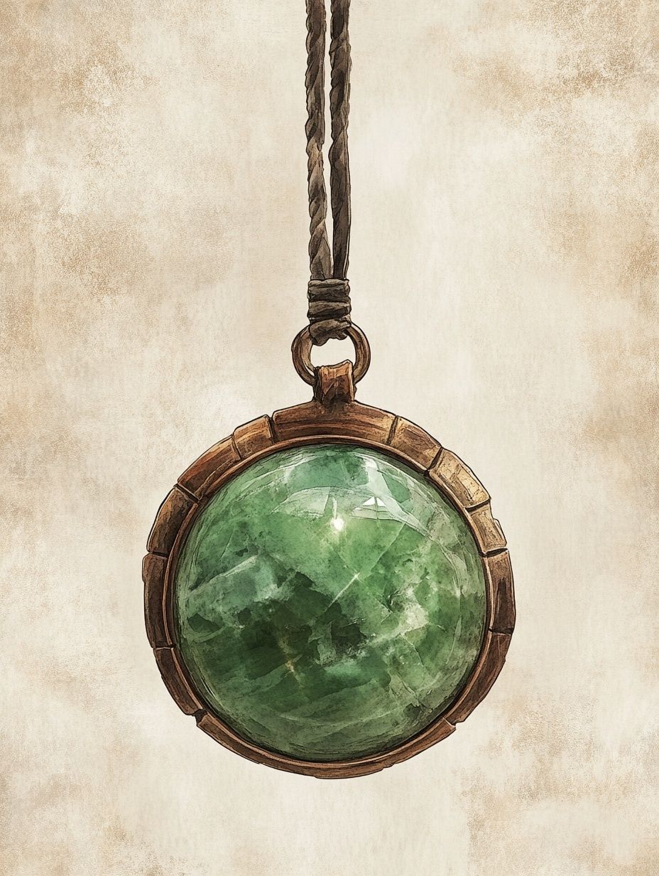 jade stone in a necklace
