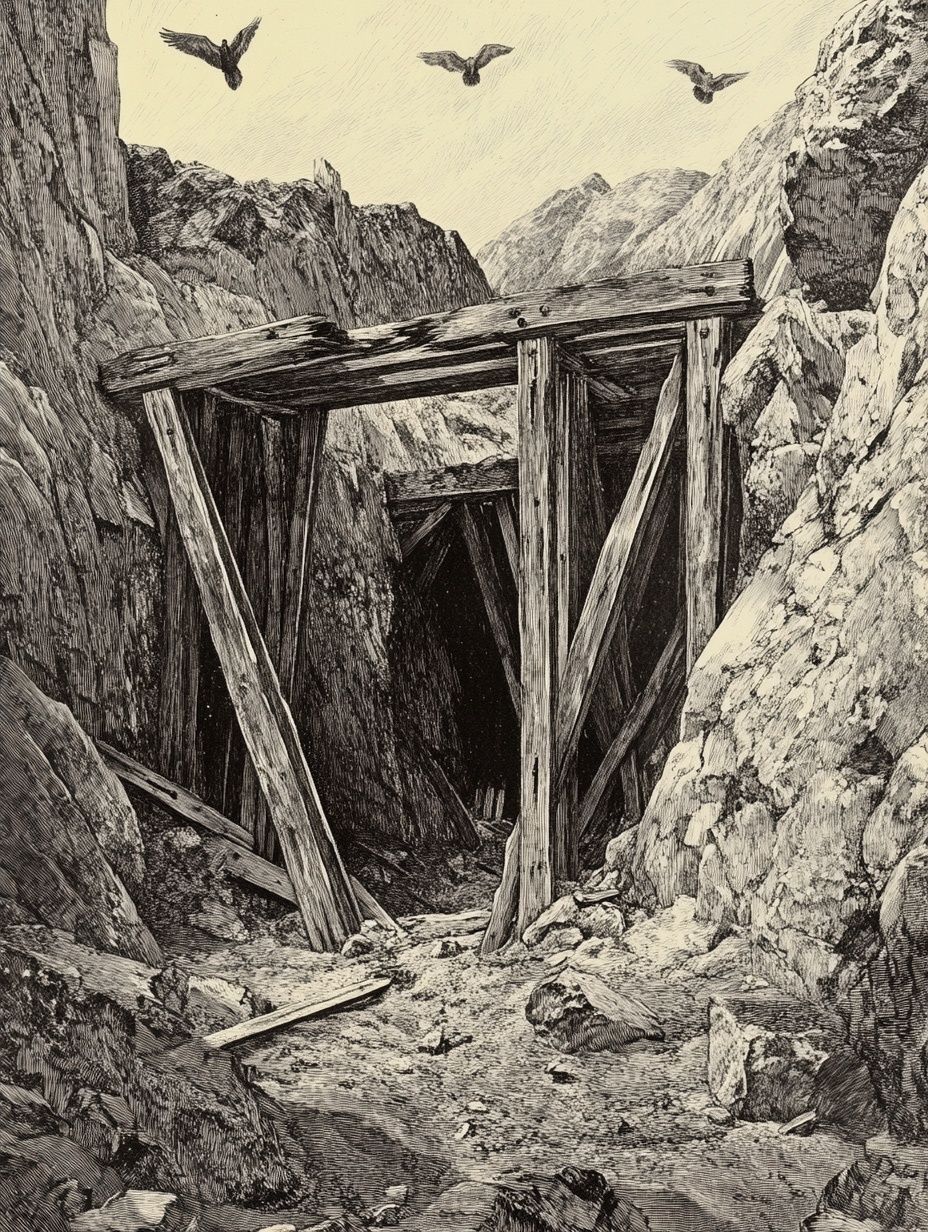 wood entrance to old canyon,