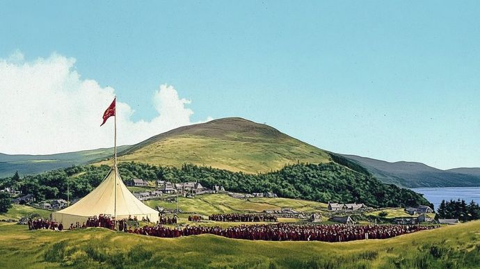 large green hill mound Isle of Man