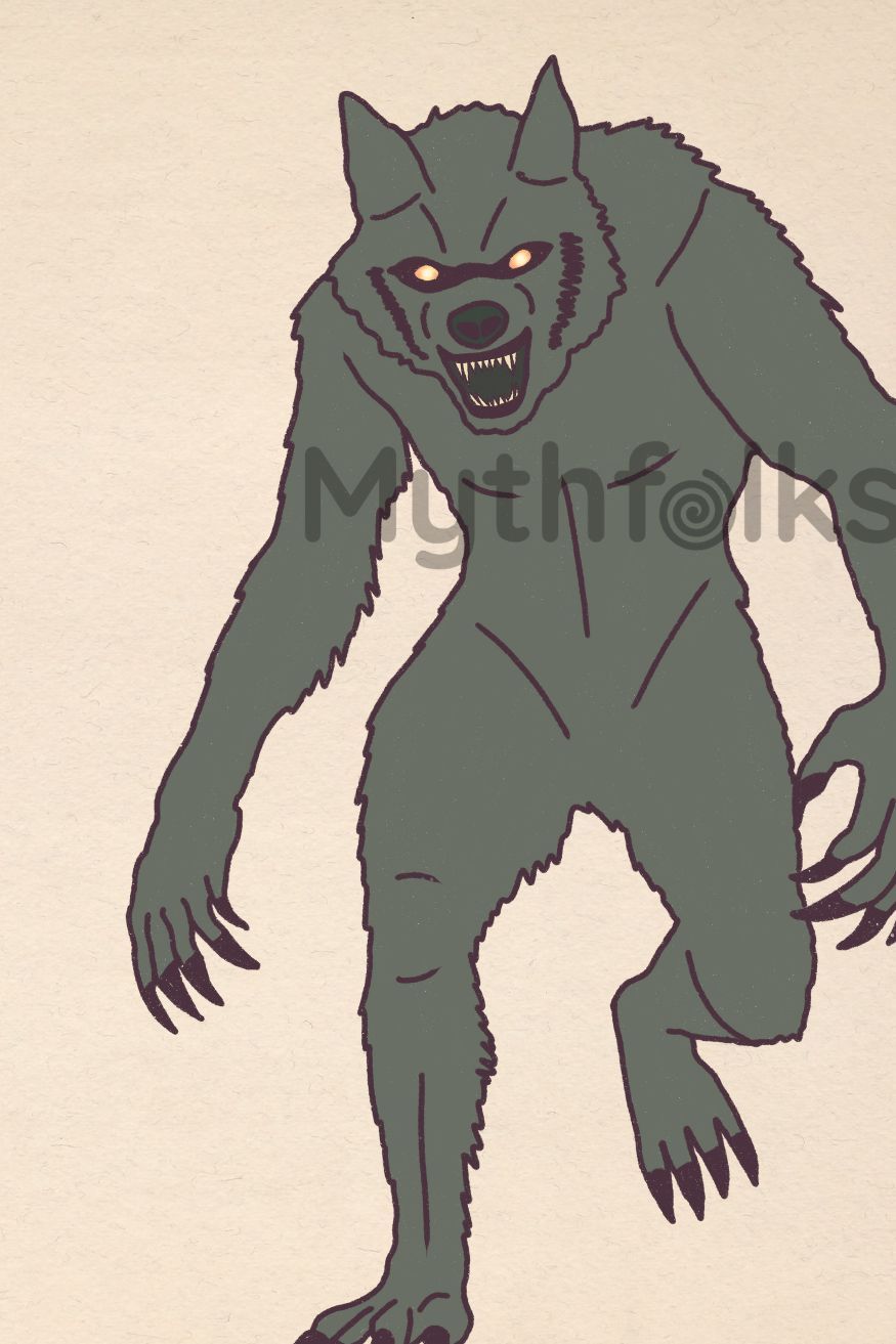 an original illustration of the Michigan Dogman