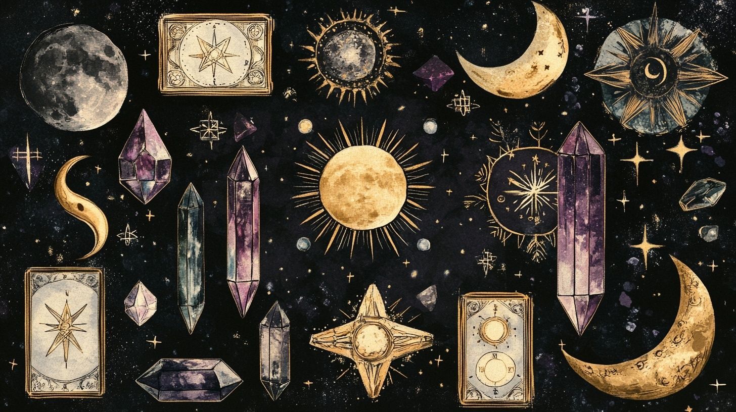 sun moon crystals modern witch tools