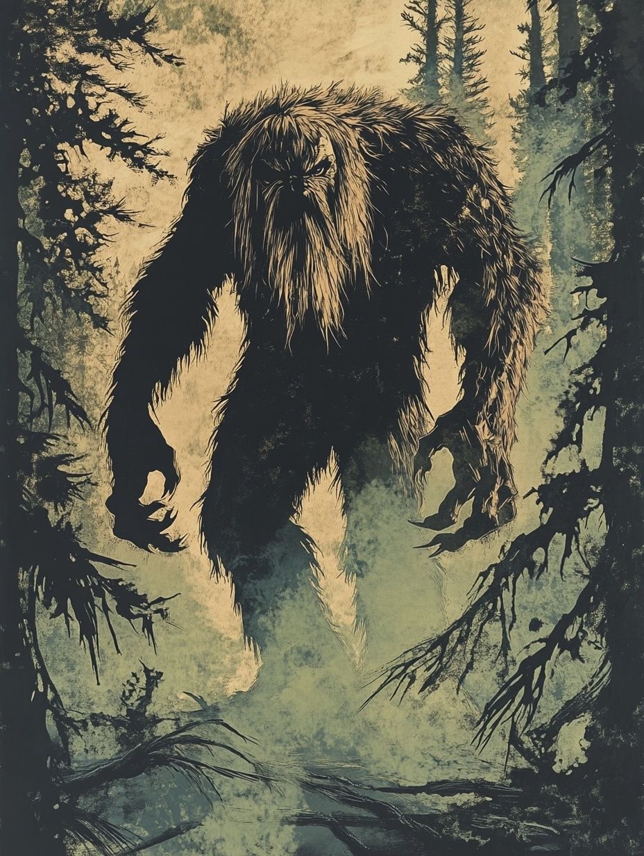 hairy mythical Bigfoot like creature