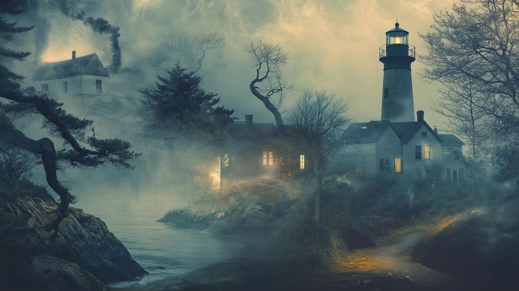 misty portuguese landscape, ancient stone houses