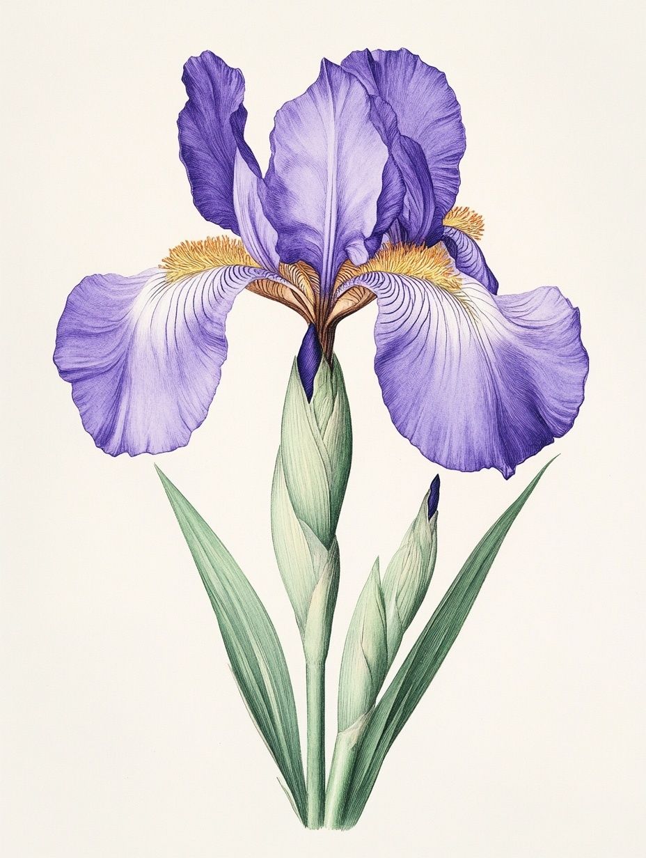 purple iris illustration