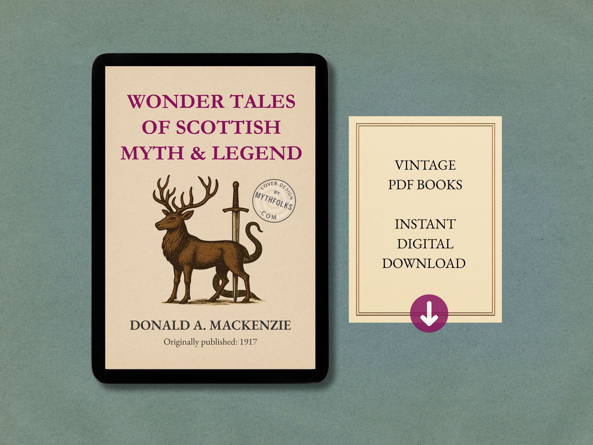 vintage style image showing old book on a tablet