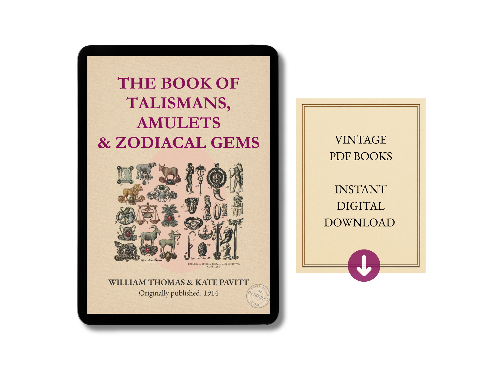 vintage style image showing old book on a tablet