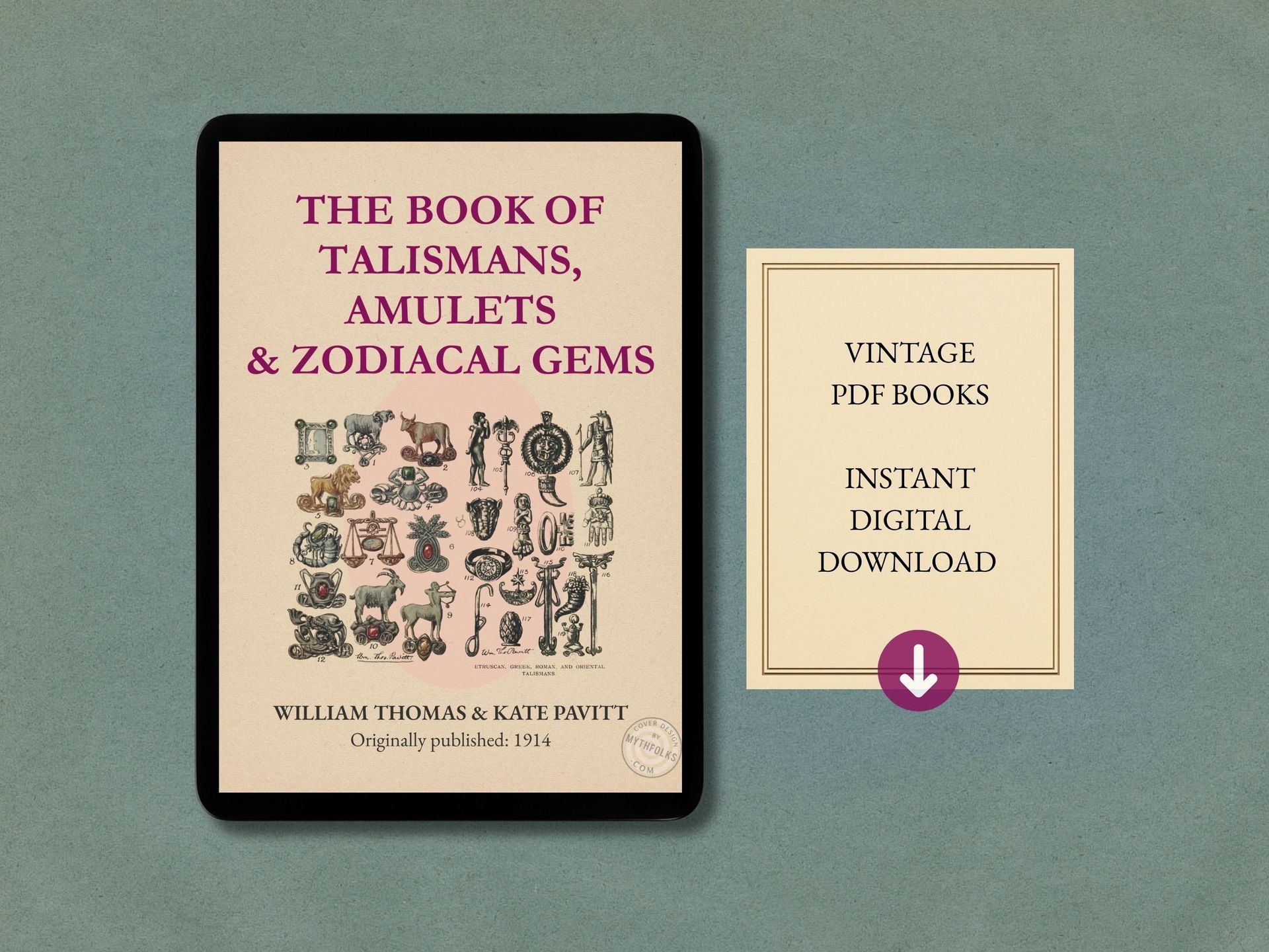 vintage book on tablet