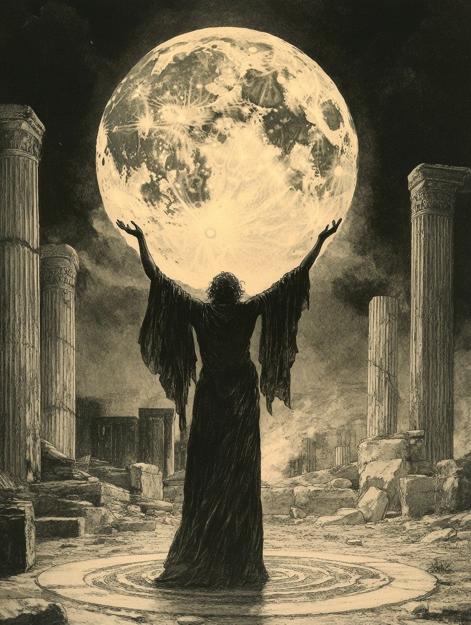 Ancient Greek witch practices under full moon