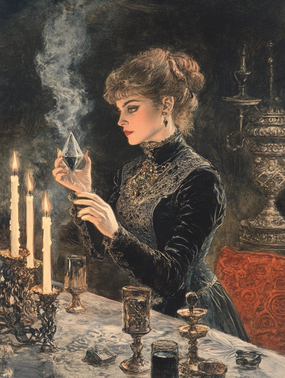victorian woman black dress, witch