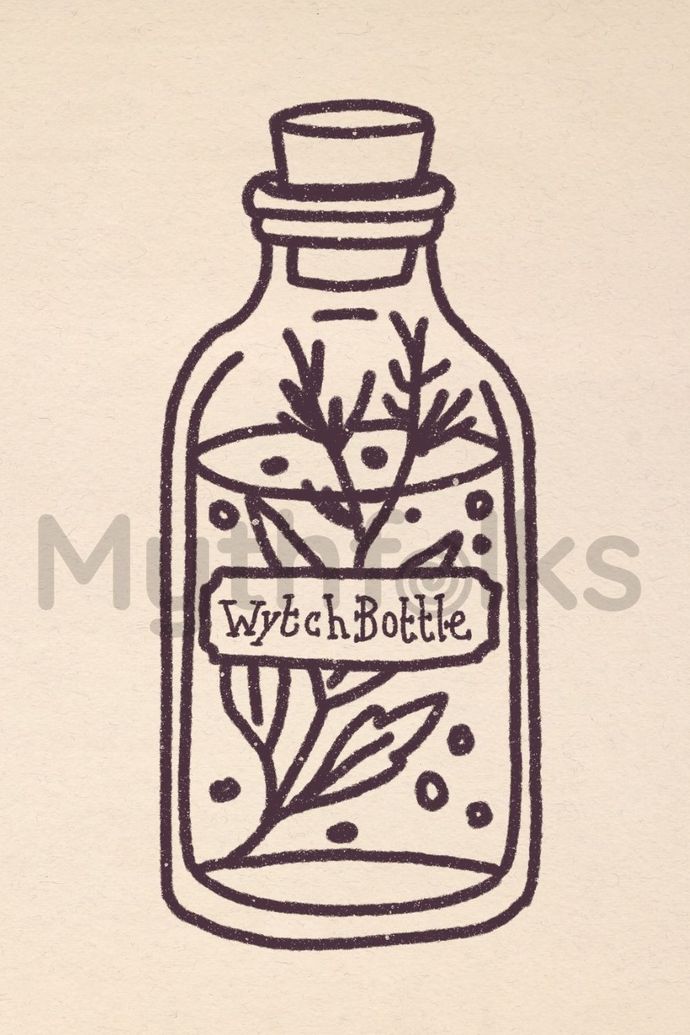 original drawing witch bottle