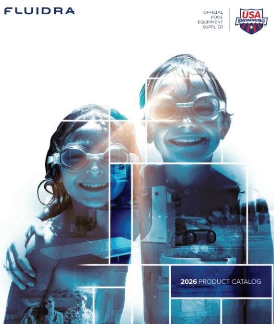 FLOURDA 2026 product catalog cover with smiling swimmer and blue water imagery