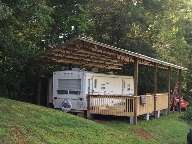 RV Storage with Deck ─ Canton, North Carolina ─ Shane Willis Construction
