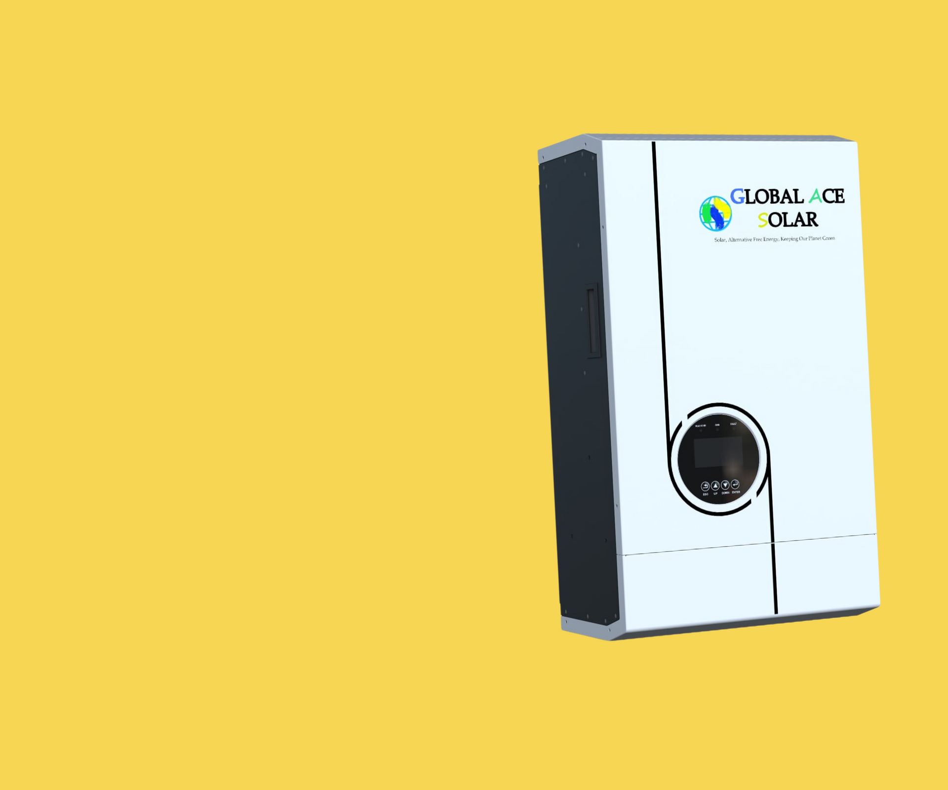 A white box with a clock on it is on a yellow background.