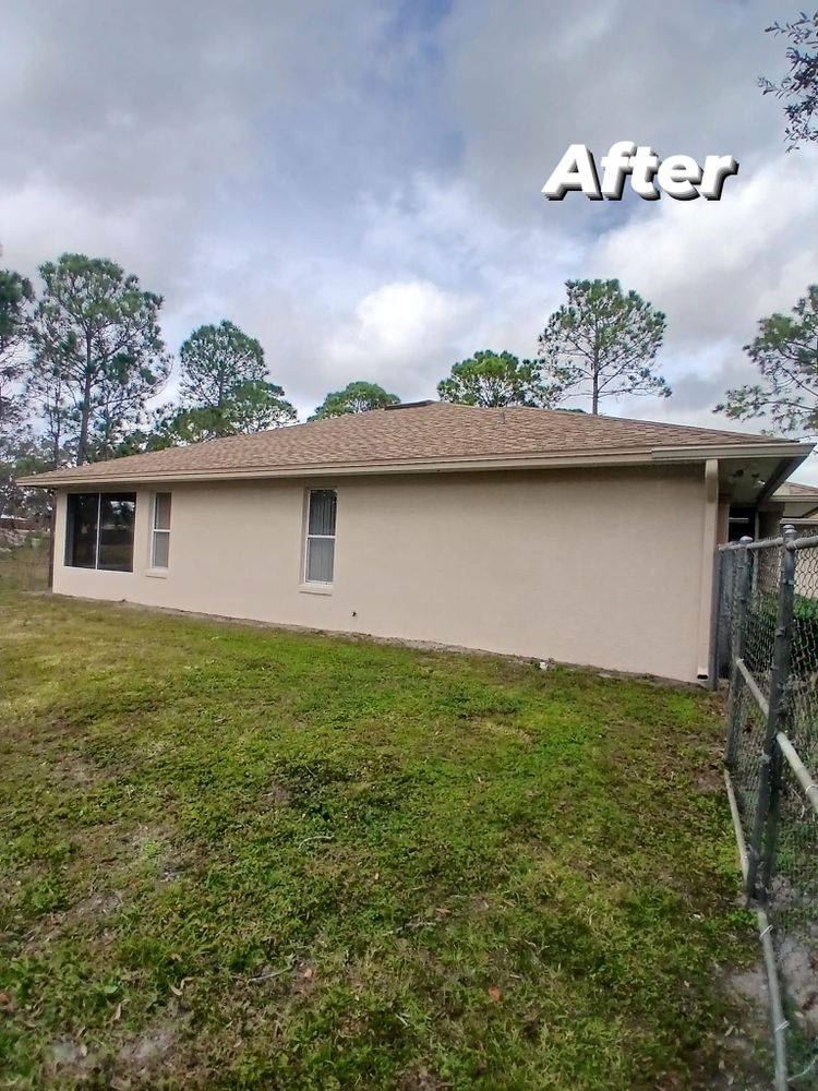 A picture of a house after being painted