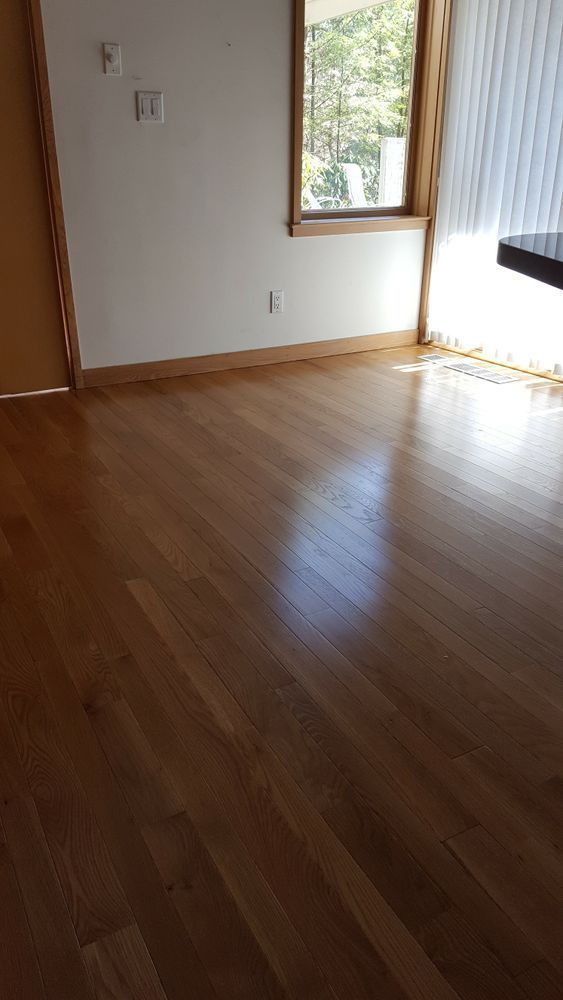 A room with a wooden floor and a window.