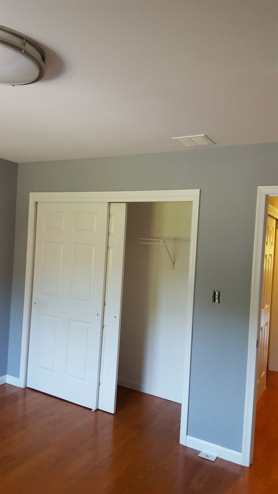 There is a closet in the middle of the room