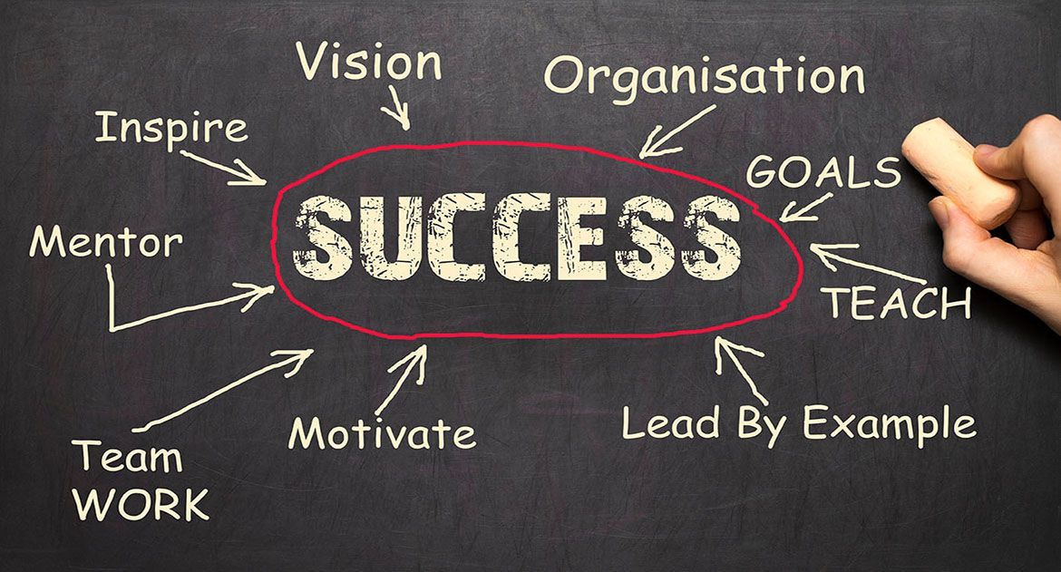 A hand writes the word