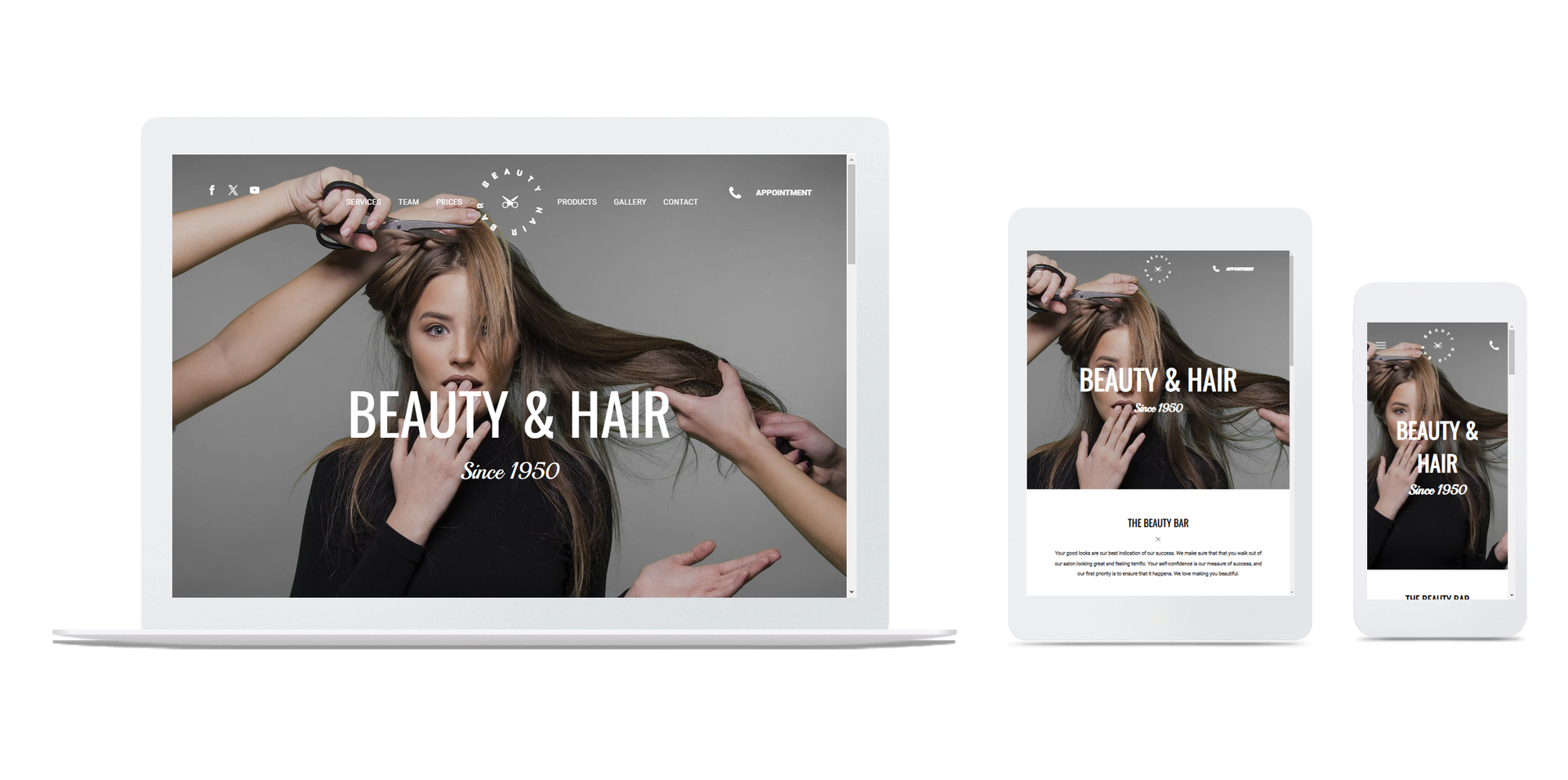 En kvinna klipper sig på en skönhets- och frisörsalong.