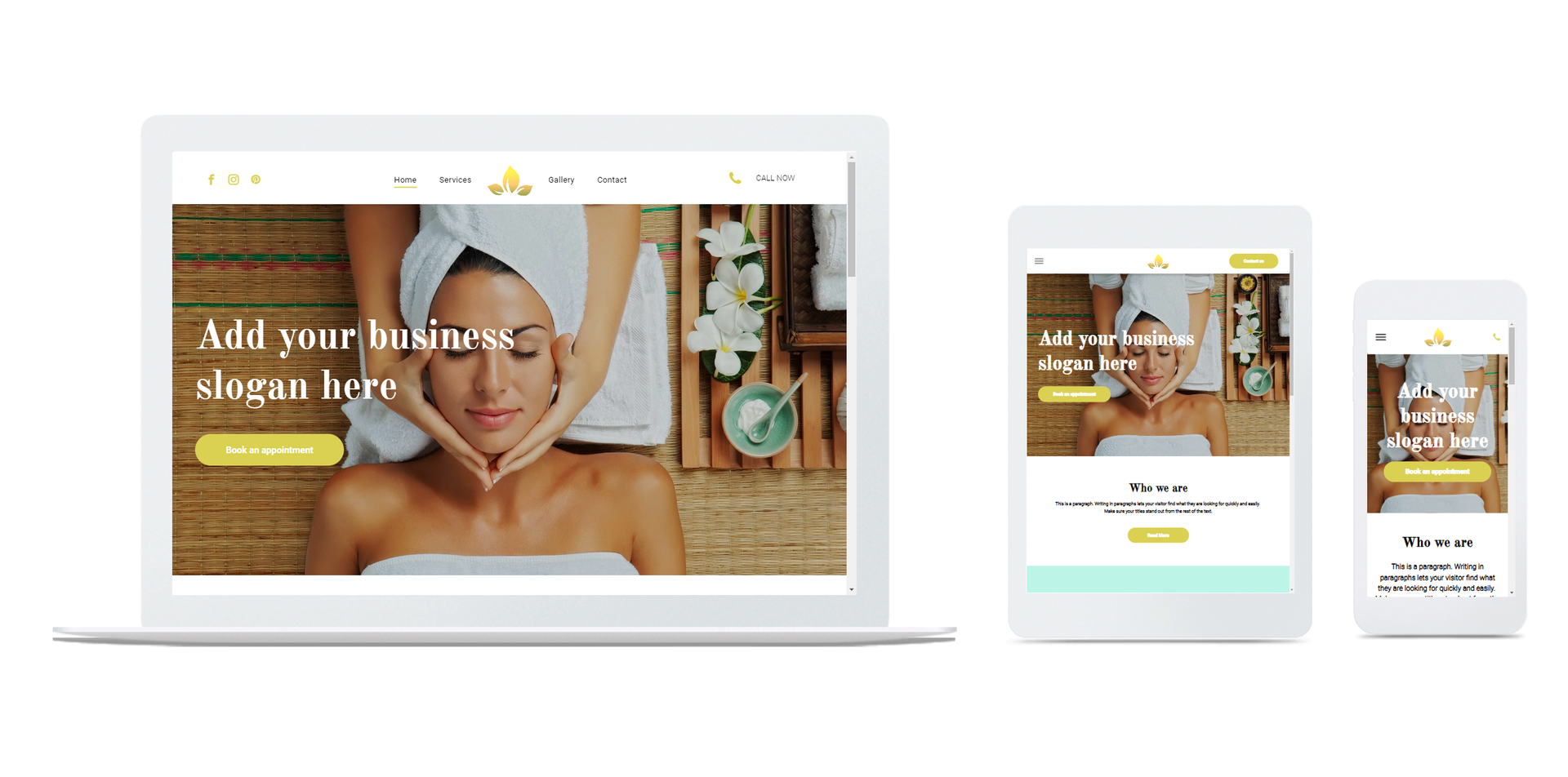 En kvinna får massage på en bärbar dator, surfplatta och mobiltelefon.