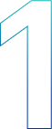 Un numero uno blu e bianco su uno sfondo bianco.