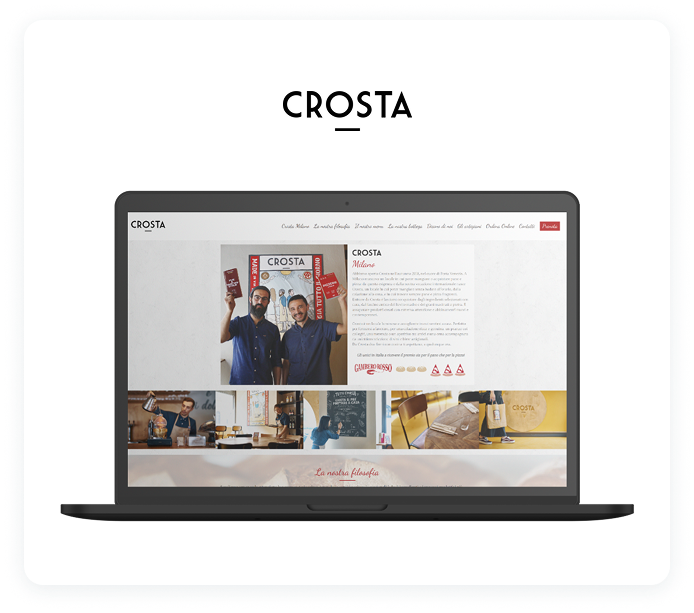 Un computer portatile è aperto a un sito web chiamato crosta