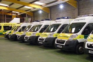 fleet of emergency vehicles