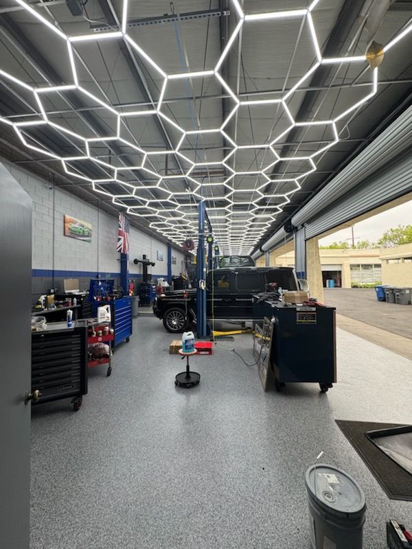 Auto Repair Shop Bay with Tools and lights | AK Auto Repair