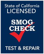 A red, white, and blue logo that says State of California Smog Check Test & Repair. | AK Auto Repair