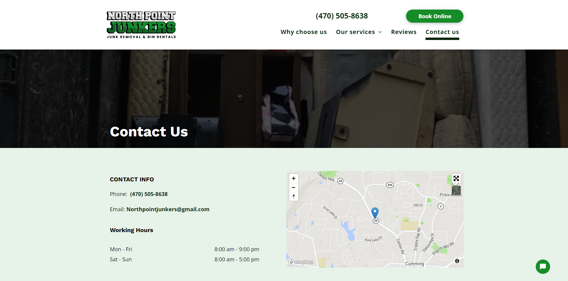 Contact North Point Junk Removal Cumming, GA