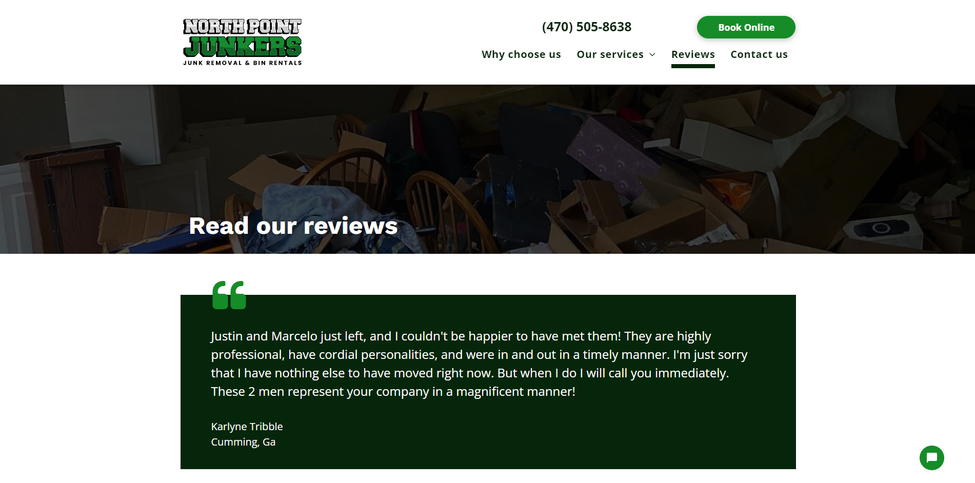 Reviews of North Point Junk Removal Cumming, GA