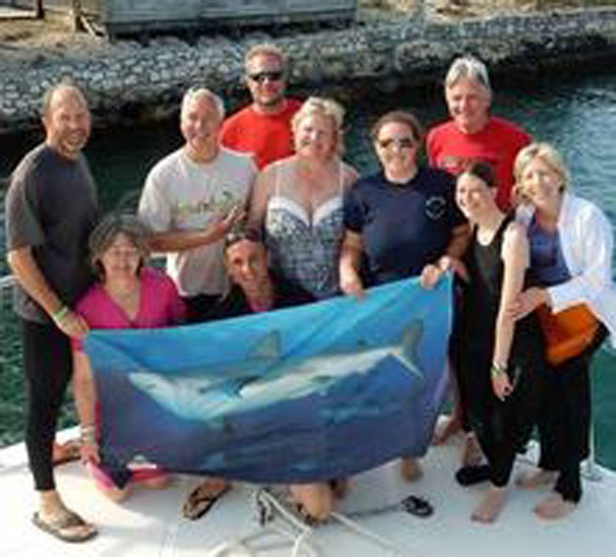 Group Picture With Shark Banner — South Ogden, UT — Adventure West Scuba