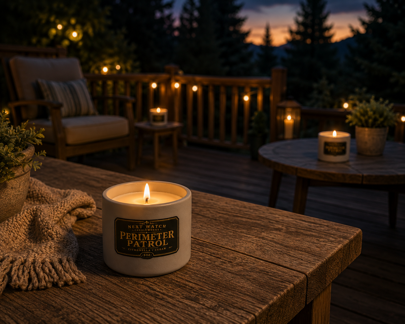 Perimeter Patrol outdoor candle