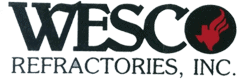 A black and red logo for wesco refractories inc.