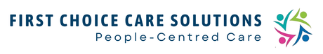 A logo for hello healthcare with a hand on it