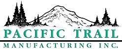 The logo for pacific trail manufacturing inc. shows a mountain and trees.