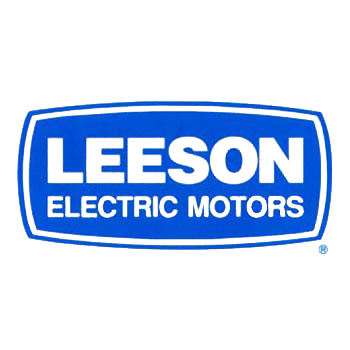 A blue and white logo for leeson electric motors