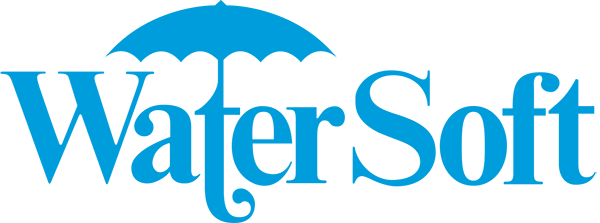 The logo for water soft has a blue umbrella on it