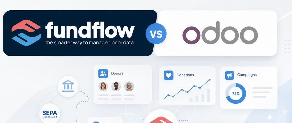 Fundflow vs Odoo comparison banner with logos and dashboard graphics