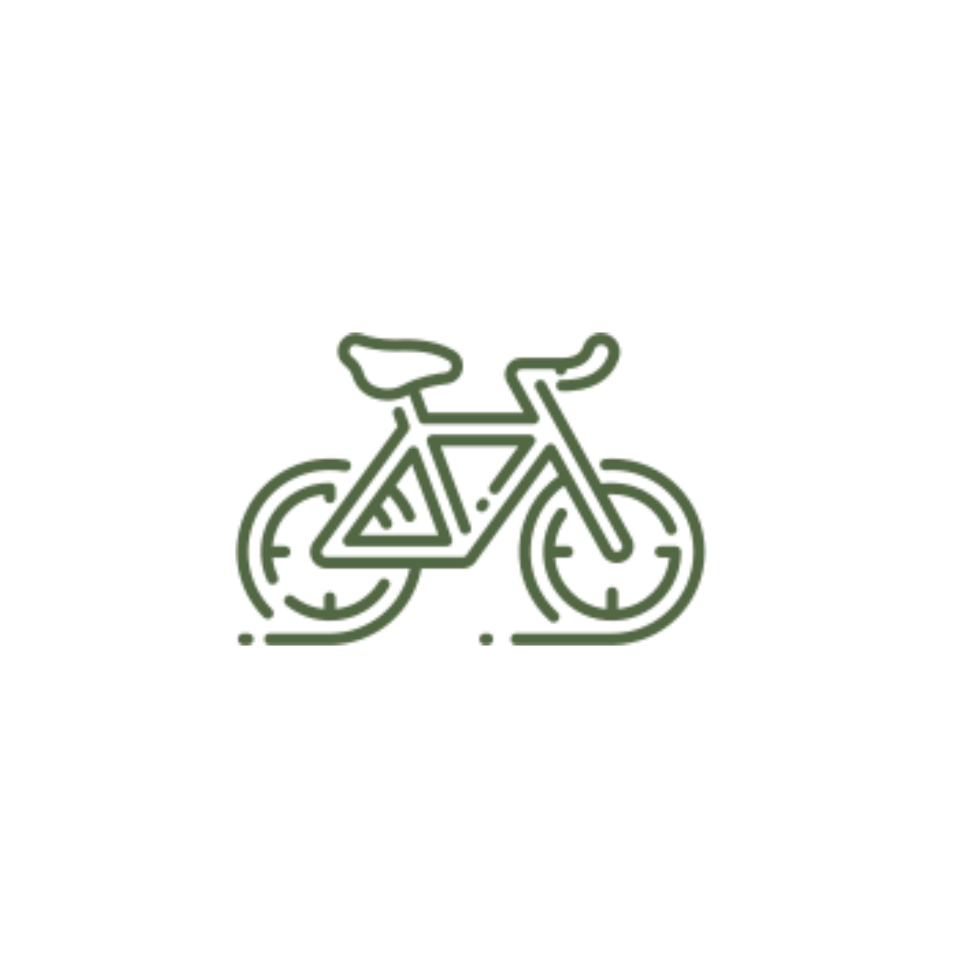 Green line art of a bicycle.