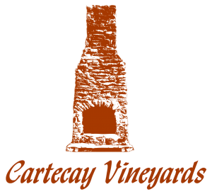 Logo of Cartecay Vineyards: a brick chimney design with the name below in script font.