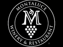 Montaluce Winery & Restaurant logo: white text and design on black background. Features a circular design.