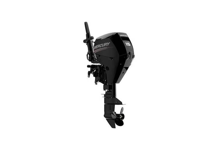A mercury outboard motor is shown on a white background.